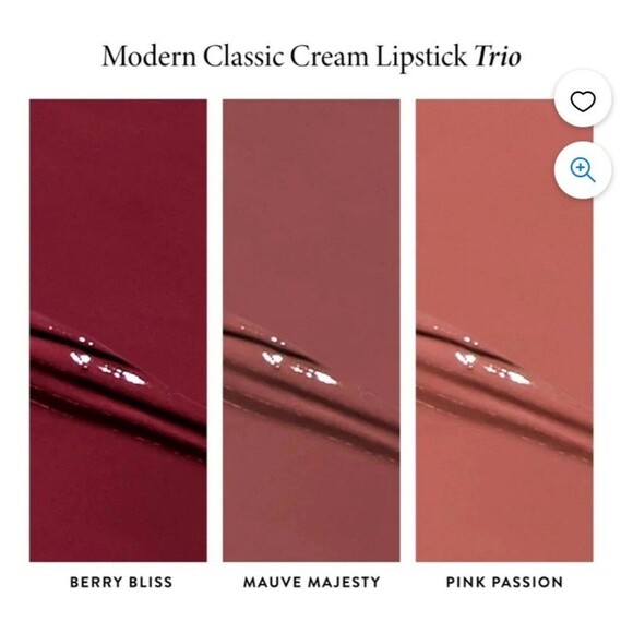 Modern Classic Cream Lipstick Trio - Mauve Majesty, Pink Passion, Berry Bliss... - Picture 2 of 5